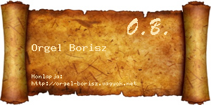 Orgel Borisz névjegykártya